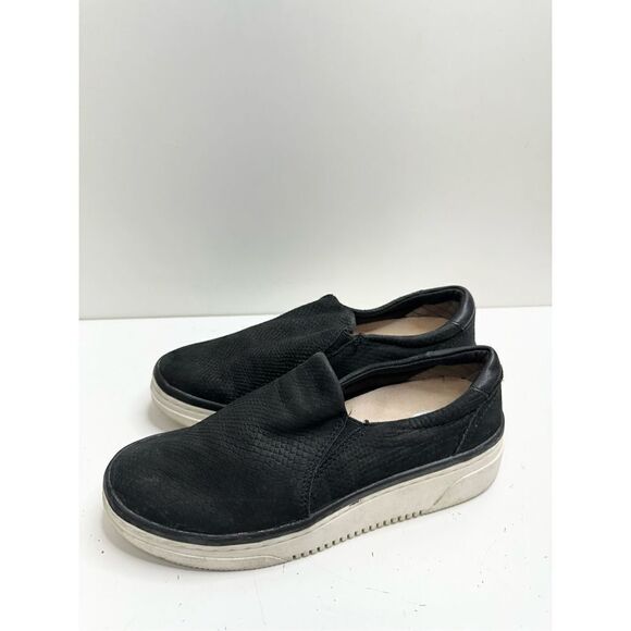 Dr. Scholl's Sneakers Everywhere Womens 6.5 Black Leather Slip-On Embossed Shoes - Picture 3 of 11
